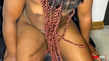 sexy ebony girlfriend with big ass rides fat black cock cowgirl hardcore