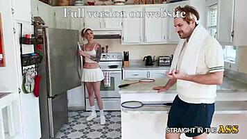 Fit athletic babe takes rough anal pounding from trainer outdoors straight up ass