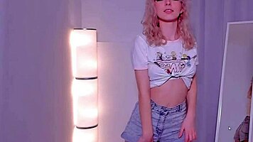 Blonde Webcam Girl Dances with Raw Emotional Passion