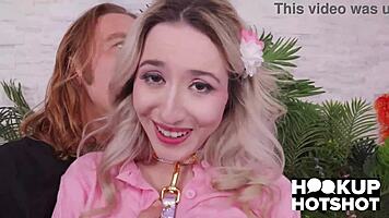 Petite sophia begs bryan gozzling for brutal choking face fuck and sloppy cum covered action