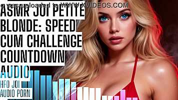 Petite blonde gives asmr joi speed cum challenge with dirty talk countdown to hfo