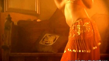 amazing brunette does sexy bollywood striptease dance undressing solo