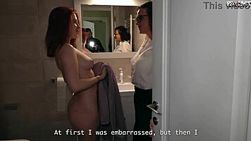 crystal white explodes in public shower threesome after anal casting madness