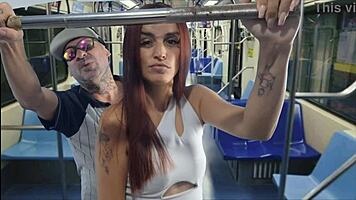 Hey stranger on the empty bus, wanna bend this milf over doggystyle in public?