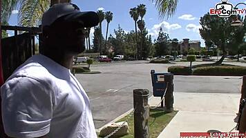 skinny ebony slut picked up for bbc facial pounding