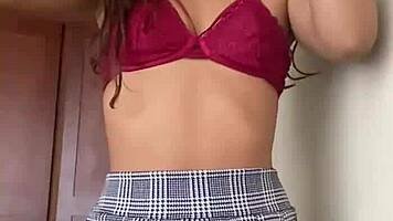 Petite Skirt Dancer Fingers Her Wet Spot Playfully