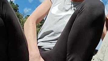 Sexy blonde valemer flashes horny strangers outdoors wildly!