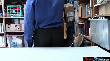 Pierced ebony thief takes mall cop's anal pounding!