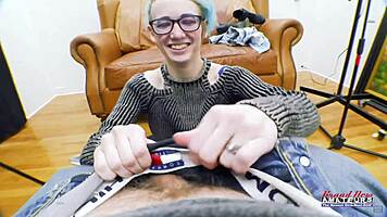 shy nerdy blue-haired teen's sloppy deepthroat drool fest 💦😍