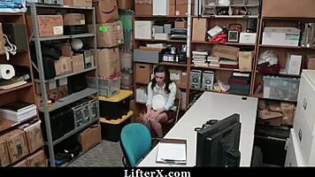 sexy shoplifting teen gets dominated in garage won't steal again 😈🚔