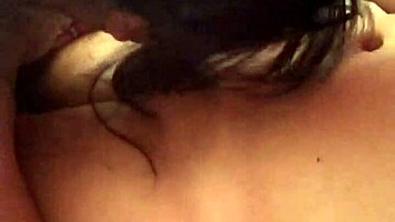 Brunette Latina housewife deepthroats big cock and swallows hot cum in bedroom
