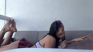 cute student sucks teachers balls deep in amateur blowjob nysdel