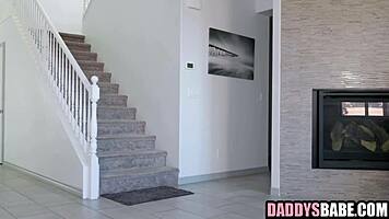 Naughty ebony babe deepthroats and rides pov cock hard