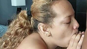 bony latina slurps delicious homemade blowjobs