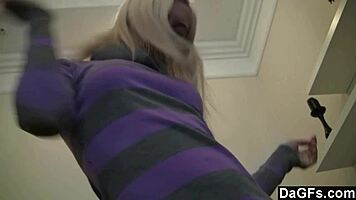 Girlfriend Lisa strips clothes ripped off sofa leading to hot orgasm