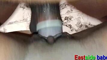 our horny neighbor pushed for intense ebony creampie banging next door