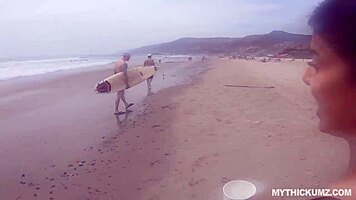 thick latina chokes gags deepthroats random beach cock in bikini 😩💦