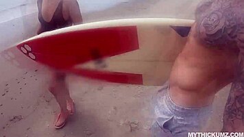 thick latina chokes gags deepthroats random beach cock in bikini 😩💦