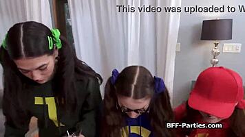 Halloween Besties In Costumes Spread Wide For Hardcore Foursome Candy Thrill