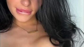 horny american college coed brunette fingers shaved pussy to squirting orgasm
