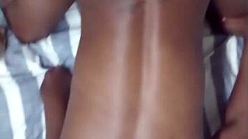 White stud rams tight ebony pussy hard