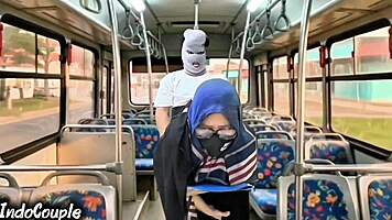 muslim babe from university gets fucked by stranger on bus