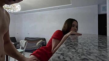 Testing new camera on hot young amateur's tight pussy in rough homemade POV pounding