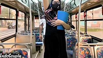 muslim babe from university gets fucked by stranger on bus