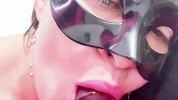 colombian stepmom's huge pussy masturbation for boss in lingerie