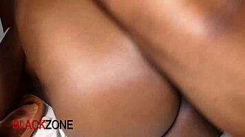 Beautiful ebony girlfriend with huge natural tits craves hardcore bedroom sex
