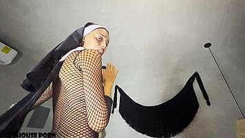 Petite Colombian Nun Squirts Wild Milking Huge Load Dry