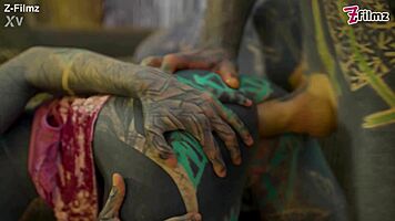 Dreadlocked tattooed goth rides anal cowgirl with sloppy ass to mouth gaping