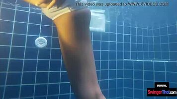 thai teen gf rides big cock european bf poolside amateur hardcore