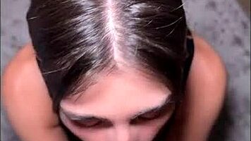 Tru Kait Slurps Huge Cock POV Before Monster Facial Cumshot Drenching Petite Latina