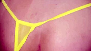 sexy brunette in lingerie gets cum-soaked panties pounding