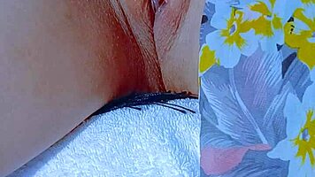 latina brunette plays with glass dildo post beach