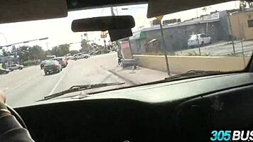 Real amateur babe's humiliating public cash suck!