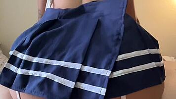 College goth coed bounces on huge cock reverse cowgirl 😈 passionate homemade ride