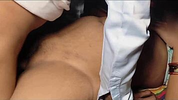 Buwa ji fucks hairy pussy hard bed slamming dirty talk chudayi