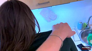 young wife ditches cooking to slurp my huge cock pov in kitchen 😘🍆