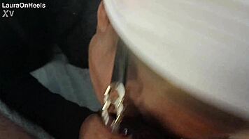 milf in shades delivers deep pov blowjob ending in hot cumshot