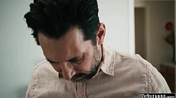 Caught spying now lick my pussy clean you dirty old man