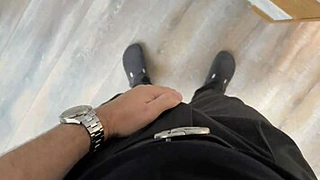 caught roommate jerking off 😈 cum on uniform so fuck me harder in dorm 🔥