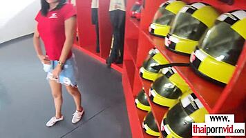 petite big titted thai amateur noom rides huge white cock wildly