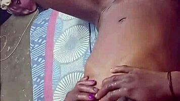 white dude sensually teases ebony babe's juicy black pussy 😘🍫