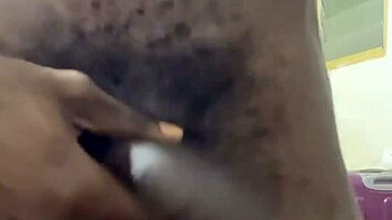 Thug teen strokes massive bbc with oiled hands till explosive cumshot covers belly