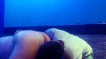chubby latina wife gags on hubby's cock in motel room!