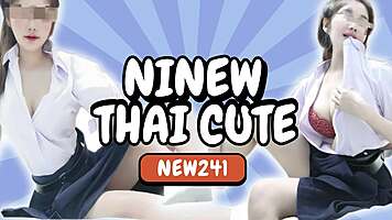 Thai students fuck on living room couch door open for neighbors creampie show