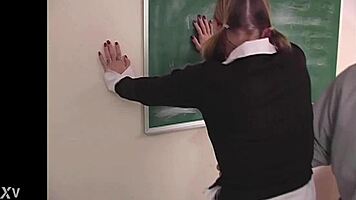 Avery's Petite Student Body Stripped and Spanked in Stockings