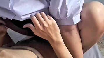 18yo Thai Student Deepthroats in School Uniform
